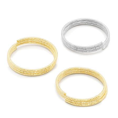 メタルリングパーツ ツイストコイルリング ロジウムカラー【アウトレット】