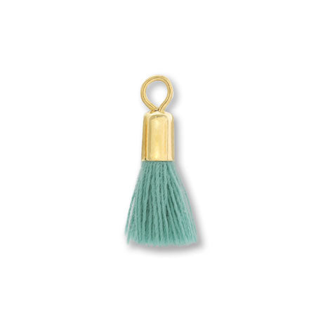 Tassel mini with metal fittings emerald green/G