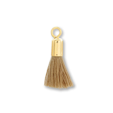 Tassel mini with metal fittings Mocha/G
