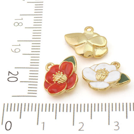 Charm Japanese style camellia white/G