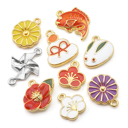 Charm Japanese style camellia white/G