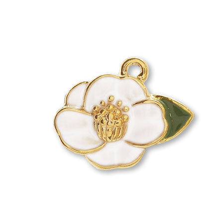 Charm Japanese style camellia white/G