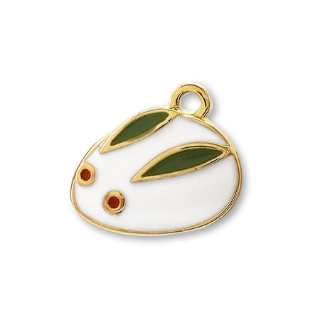 チャーム 和風 雪ウサギ 白/G