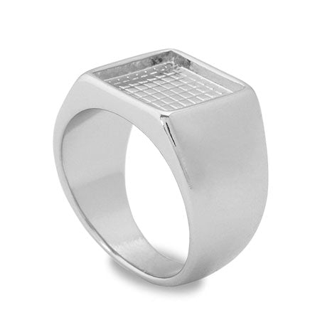 Clay base ring stand box rhodium color (with coating)