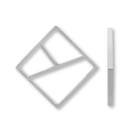 Resin frame square wall rhodium color