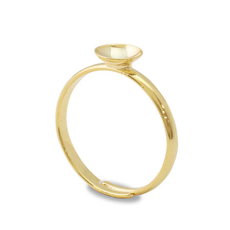 Ring stand with bowl 6mm 8-14mm for single hole gold