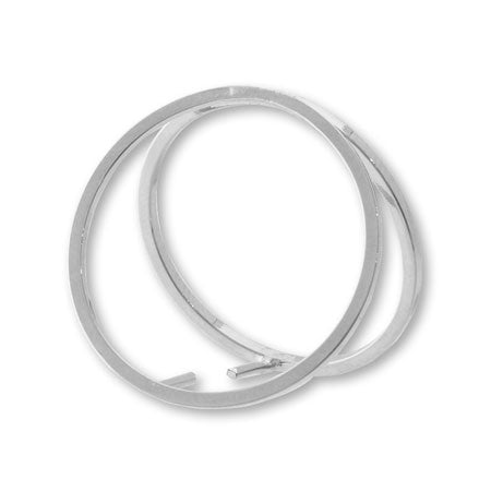 Double ring Vatican round horn rhodium collar