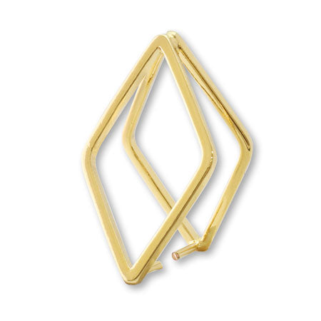 Double ring Vatican diamond square wire gold