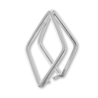 Double ring Vatican diamond square wire rhodium color