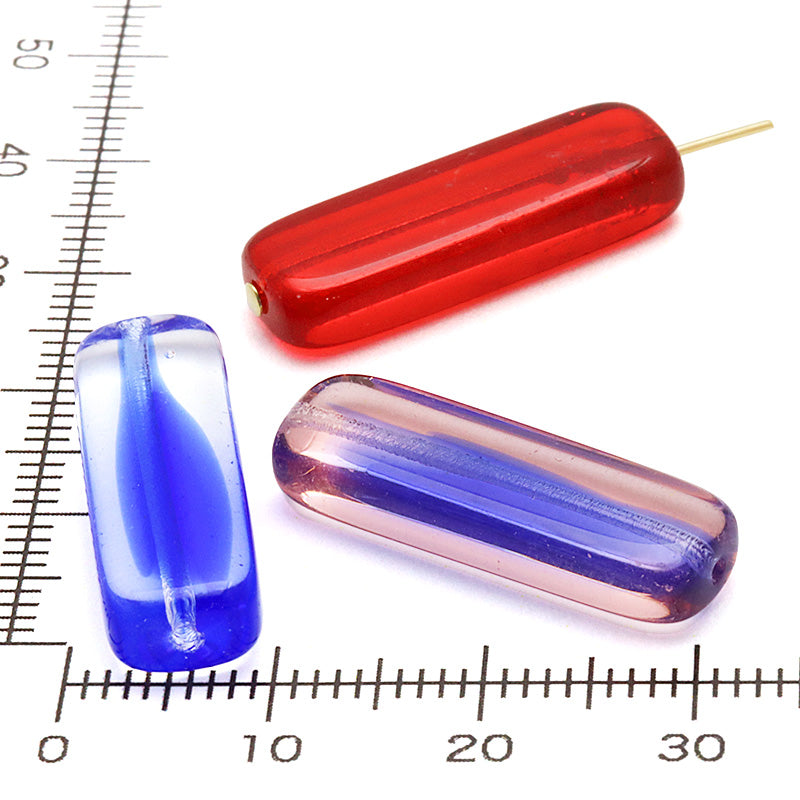 チェコ レクタングルスティック ミックスクリスタルブルー