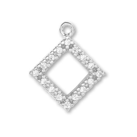 Charm Cubic Zirconia: Oprenium Rodium-Rodium-Color