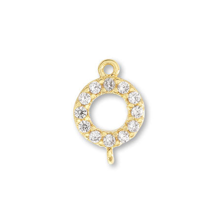 Charm cubic zirconia circle 2 ring gold