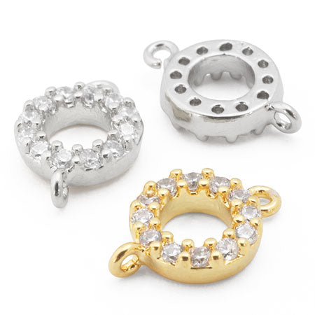 Charm cubic zirconia circle 2 ring gold
