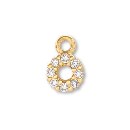 Charm cubic zirconia petit circle gold