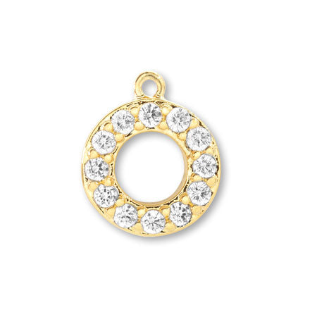 Charm cubic zirconia circle gold
