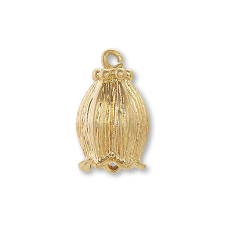 Charm lily of the valley with 2 rings ancient gold
