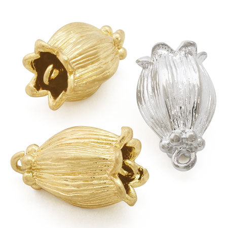 Charm lily of the valley with 2 rings ancient gold