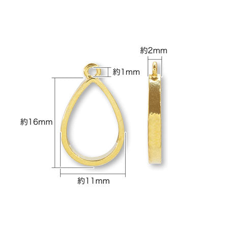 レジンフレーム ドロップ 1カン ロジウムカラー