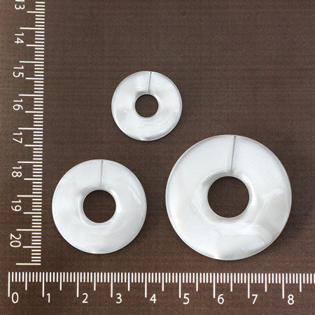 アクリル ドイツ製 リング ラウンド5 ホワイトパール【アウトレット】