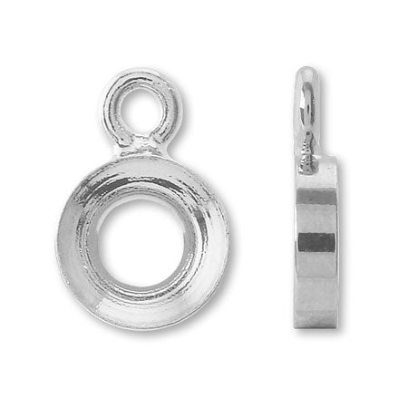 台座 1カン ラウンド 6-8mm用 ロジウムカラー