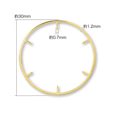 メタルリングパーツ芯立(内側6本) ゴールド【アウトレット】