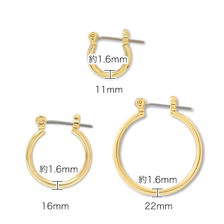 ピアス チタンフープNo.2 ゴールド