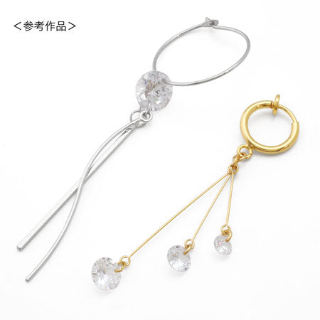 キュービックジルコニア ラウンド 2穴 クリア