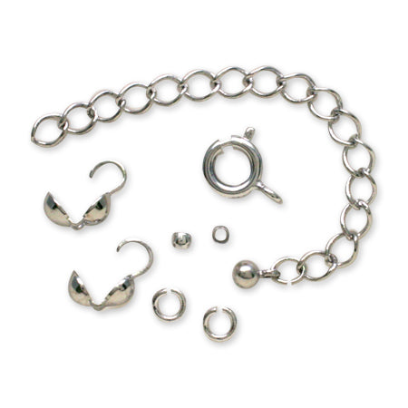 Metal fittings set for threading Hikiwa adjuster rhodium color