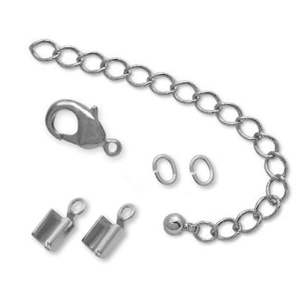 金具セット ヒモ用 カシメ 1.5mm ロジウムカラー