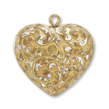 アクリル ドイツ製 ハート カン付2 クリスタル/G