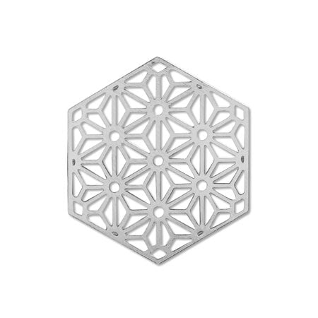 エッチングパーツ スカシ 和柄2 ロジウムカラー