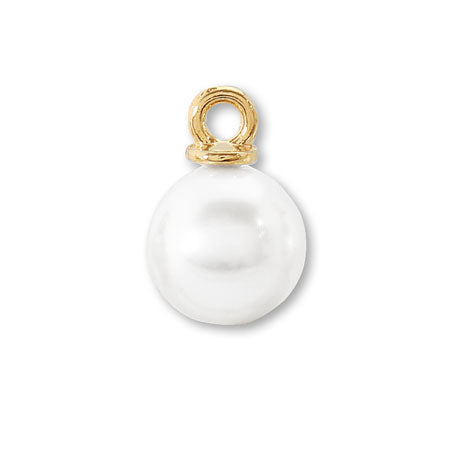 パールチャーム ラウンド ヒートン付 ホワイト/G