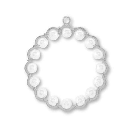 Wire charm ring pearl white/RC