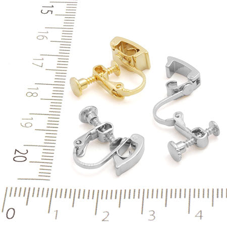 イヤリング ネジバネ中留め ロジウムカラー