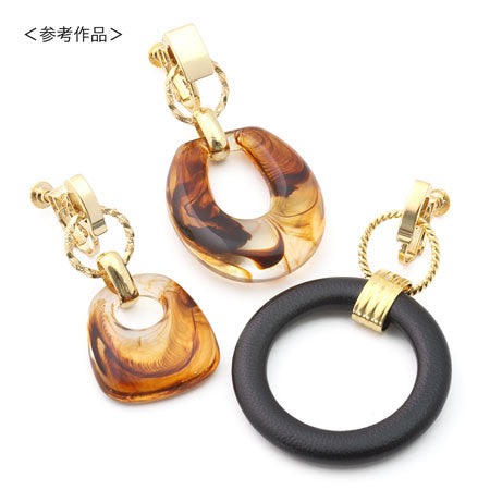 イヤリング ネジバネ中留め ロジウムカラー