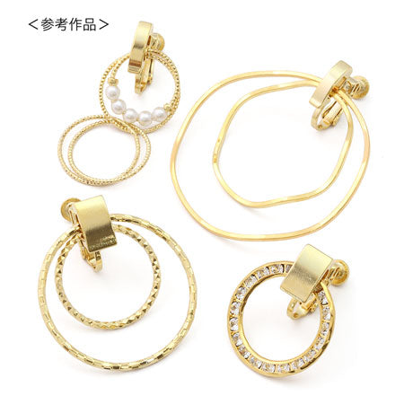 イヤリング ネジバネ中留め ゴールド
