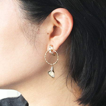 イヤリング ネジバネ中留め ロジウムカラー