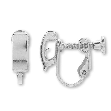 イヤリング ネジバネ中留め ロジウムカラー