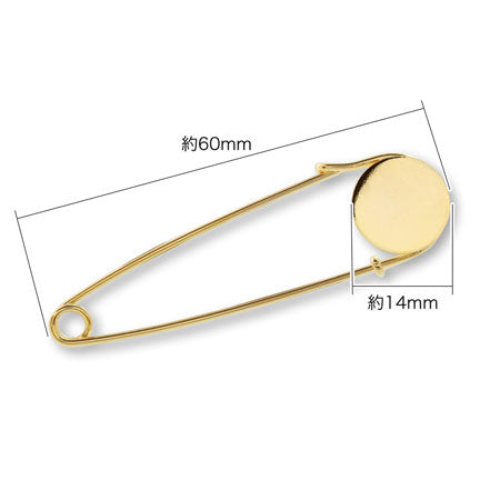 カブトピン 丸皿付 ゴールド
