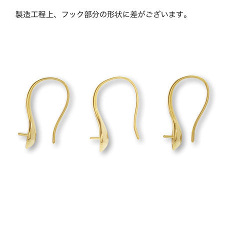 デザインピアス U字芯立 No.2 丸玉8-14mm用 ロジウムカラー