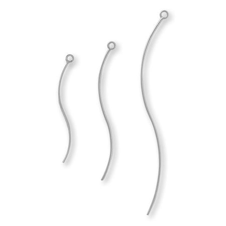 Metal stick round wire wave 1 ring rhodium color