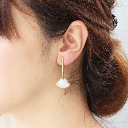 イヤリング ネジバネ スティック 裏カン付 ロジウムカラー