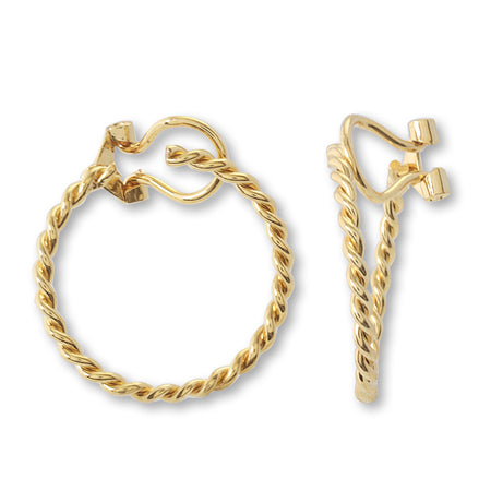 Earrings hoop spring style pattern line gold