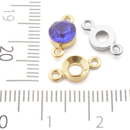 台座 2カン ラウンド 6-8mm用 ロジウムカラー