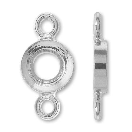 Pedestal 2 rings round 6-8mm rhodium color