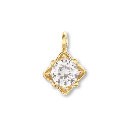 Charm cubic zirconia Petit flower gold