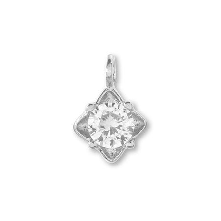 Charm cubic zirconia Petit flower rhodium collar