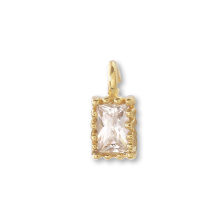 Charm Cubic Zirconia Petit Bucket Mill Gold