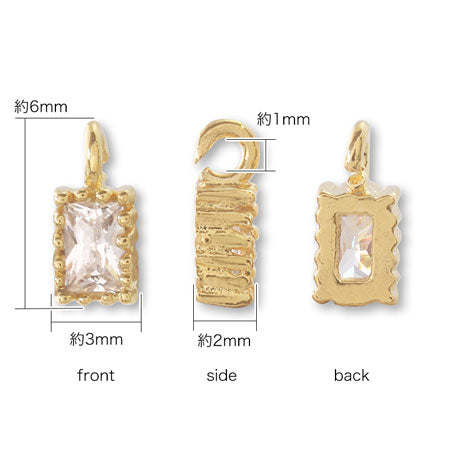 Charm Cubic Zirconia Petit Bucket Mill Gold