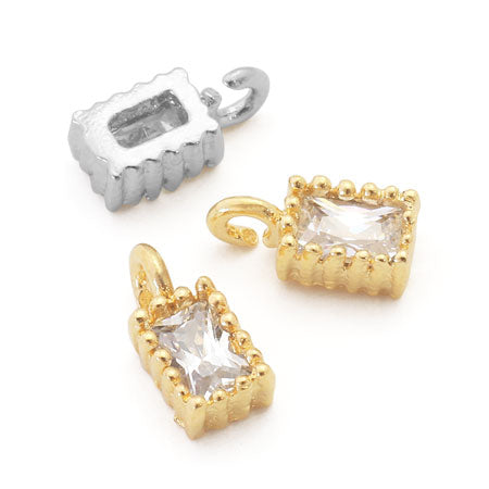 Charm Cubic Zirconia Petit Bucket Mill Gold